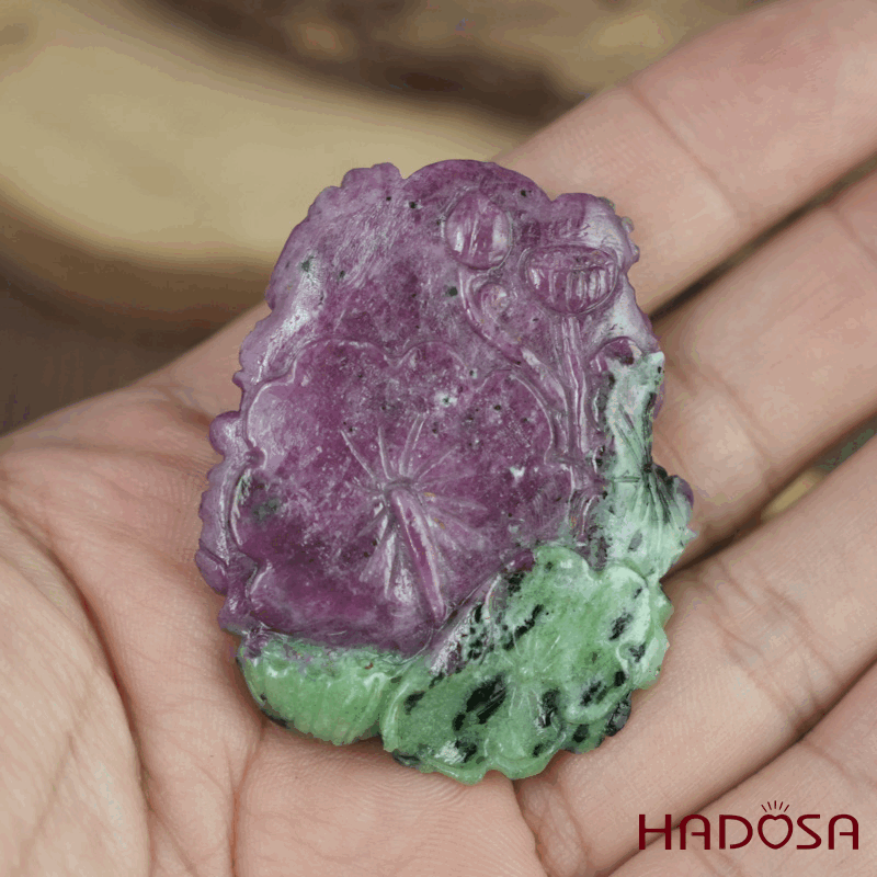 Phật Quan Âm Liên Hoa Ruby Nam Phi 36x45x7mm