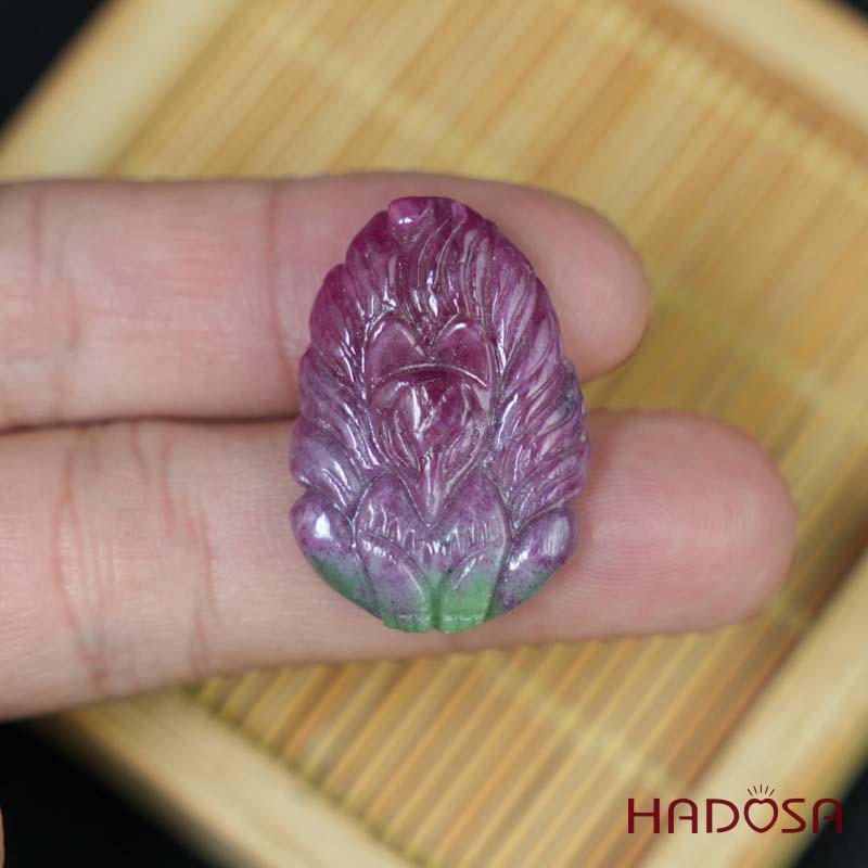 Mặt Hồ Ly Chúa Ruby Nam Phi 19x28mm