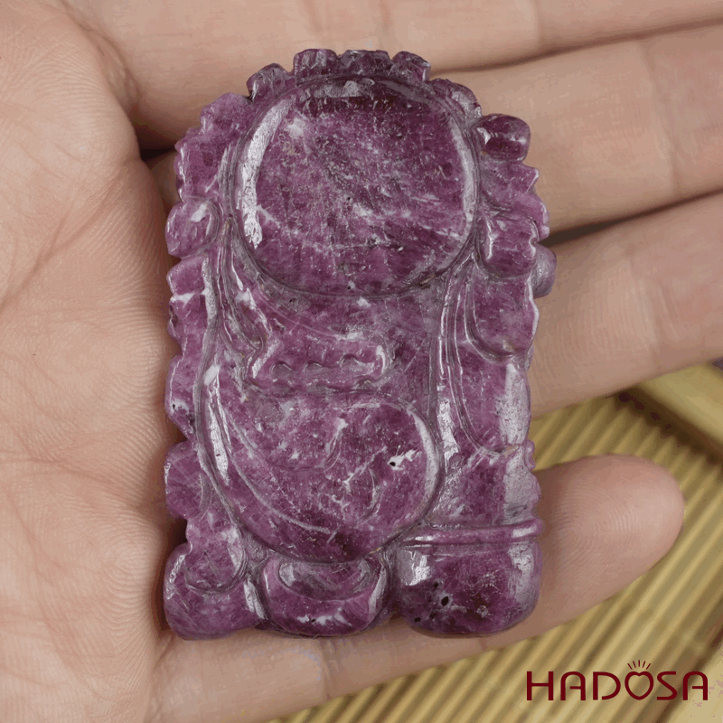 Phật Di Lặc Tụ Bảo Ruby Nam Phi 34x52x8mm