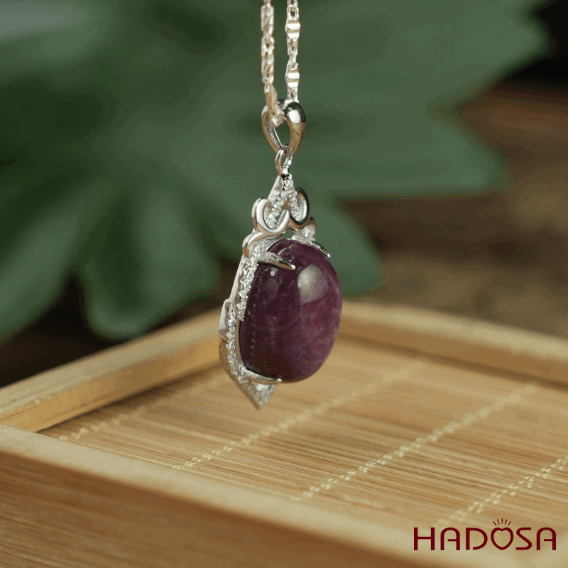 Mặt dây chuyền Ruby Phi 11x15mm 8A