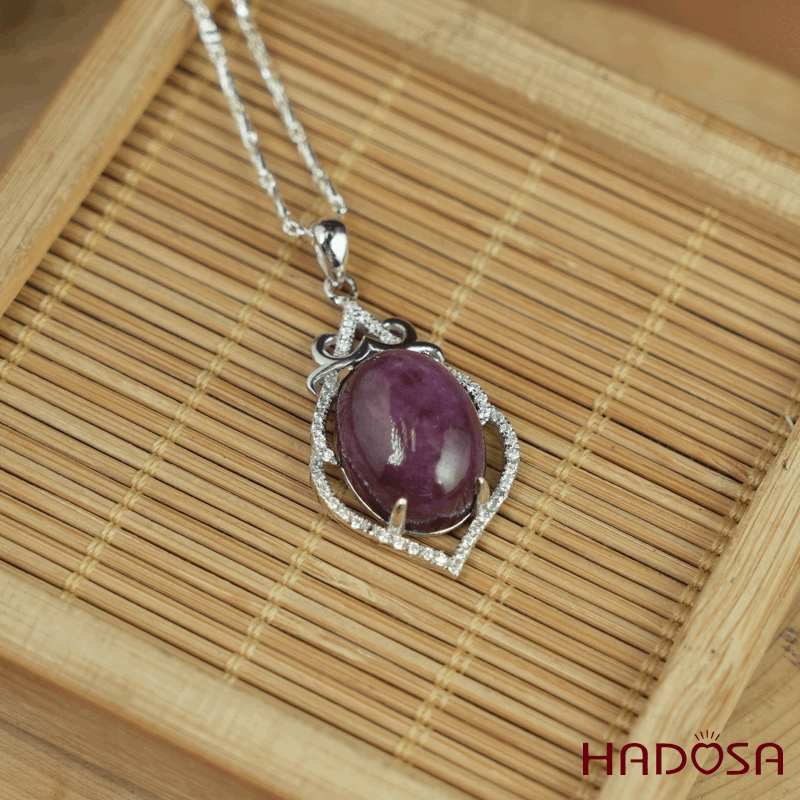 Mặt dây chuyền Ruby Phi 11x15mm 8A