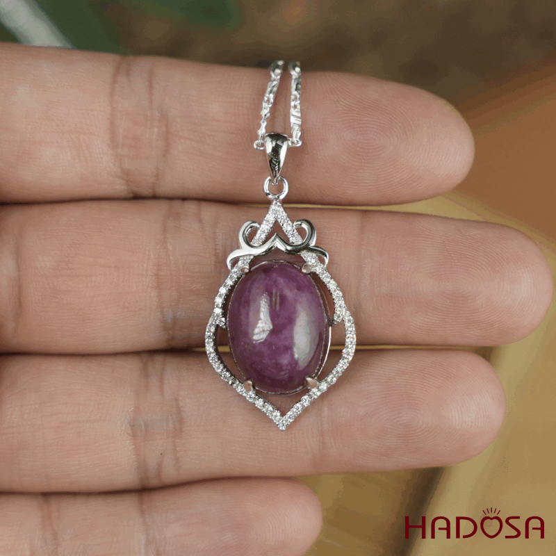 Mặt dây chuyền Ruby Phi 11x15mm 8A