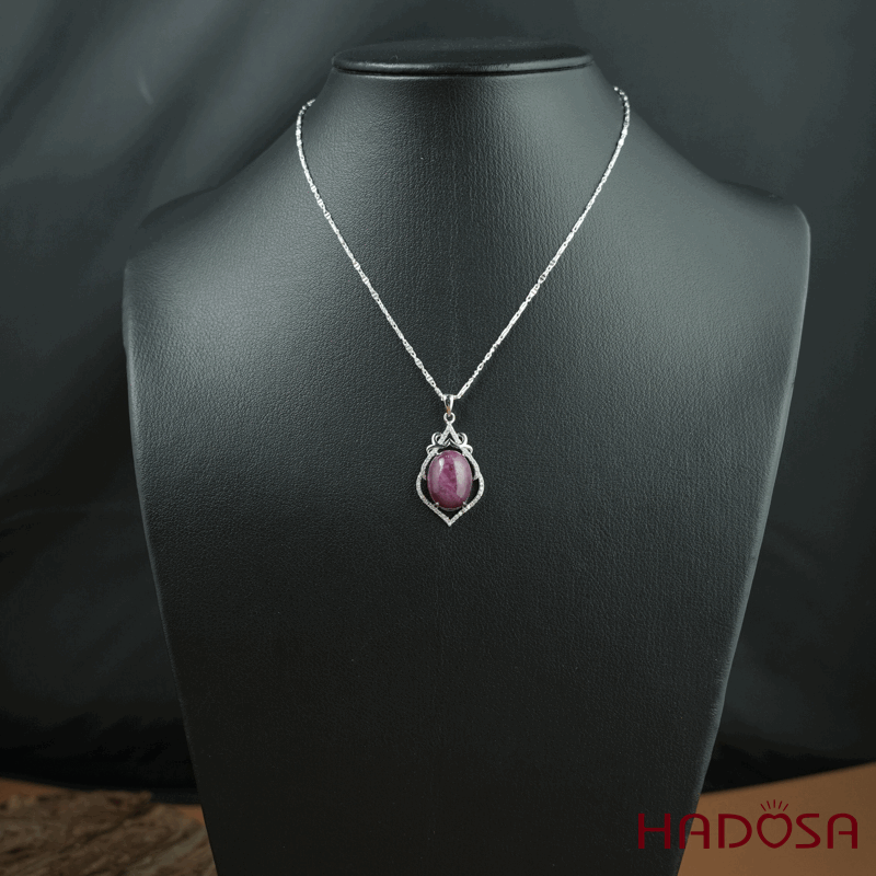 Mặt dây chuyền Ruby Phi 11x15mm 8A