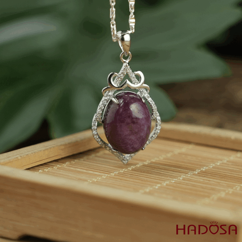 Mặt dây chuyền Ruby Phi 11x15mm 8A