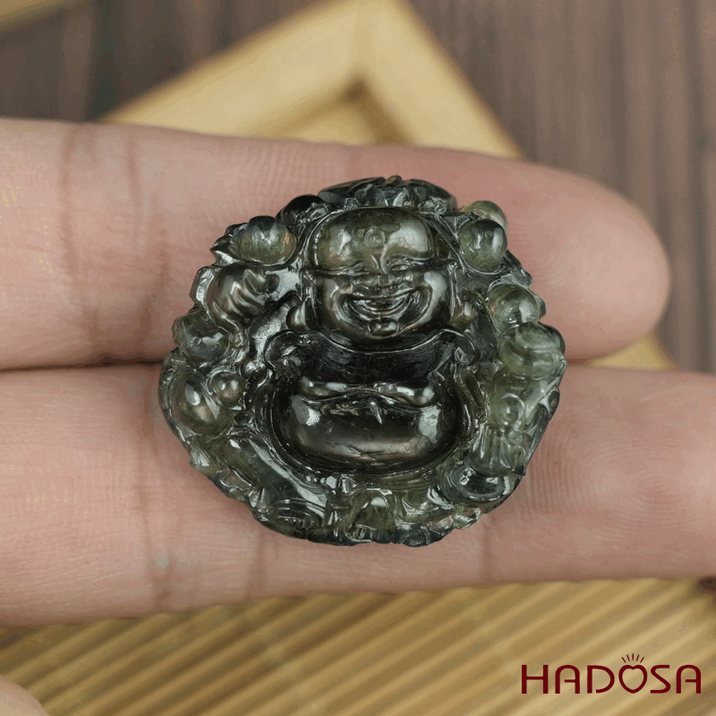 Phật Di Lặc Tụ Tài Sapphire 25x27x11mm
