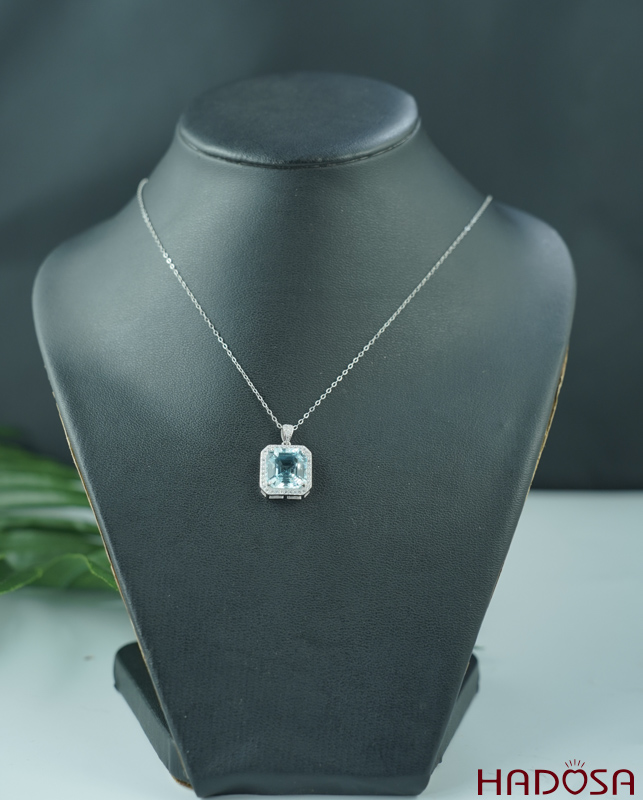 Mặt dây chuyền đá Topaz 11*11mm bạc 925