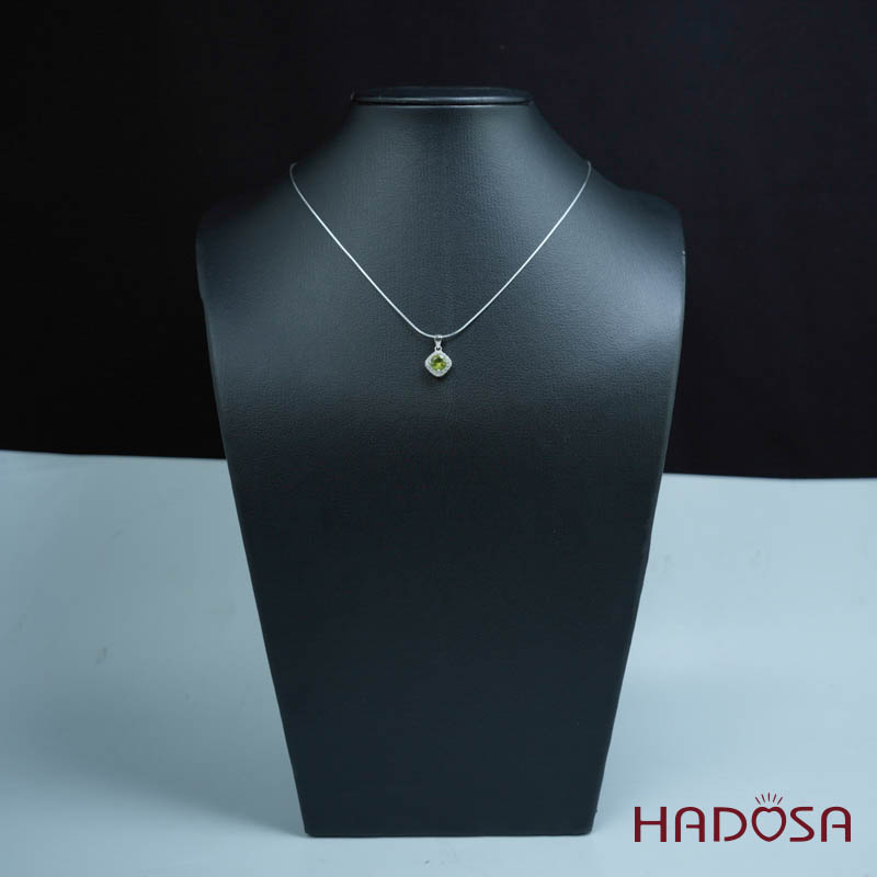Mặt dây đá Peridot 6mm bạc 925