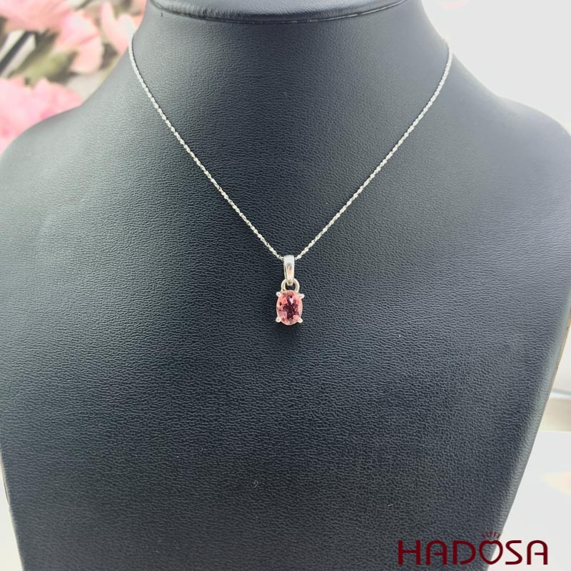 Mặt dây đá Tourmaline bạc 925 cao cấp