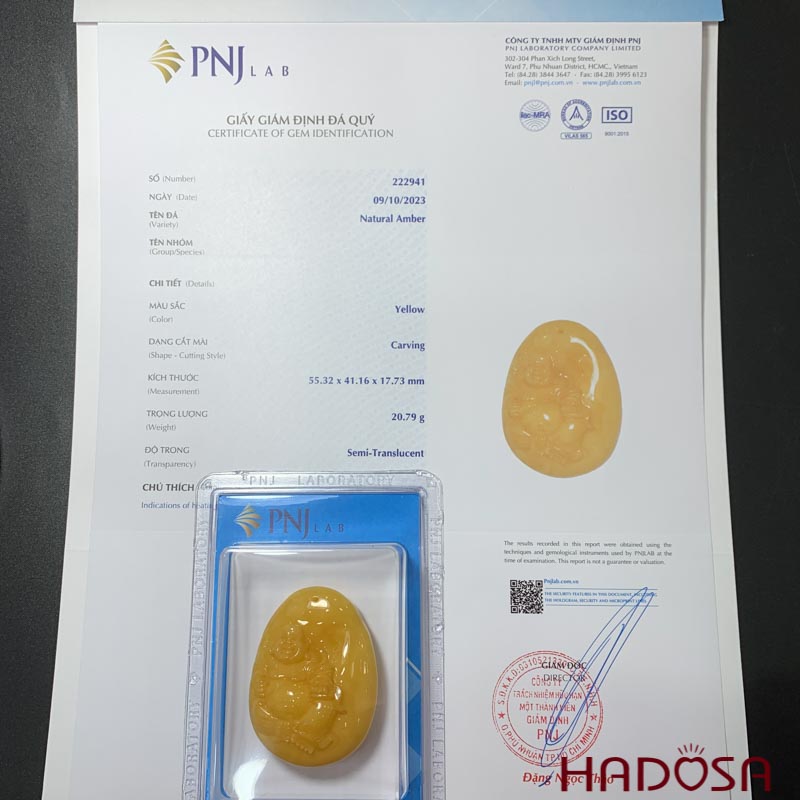 Mặt Phật Di Lặc Hổ phách mật lạp