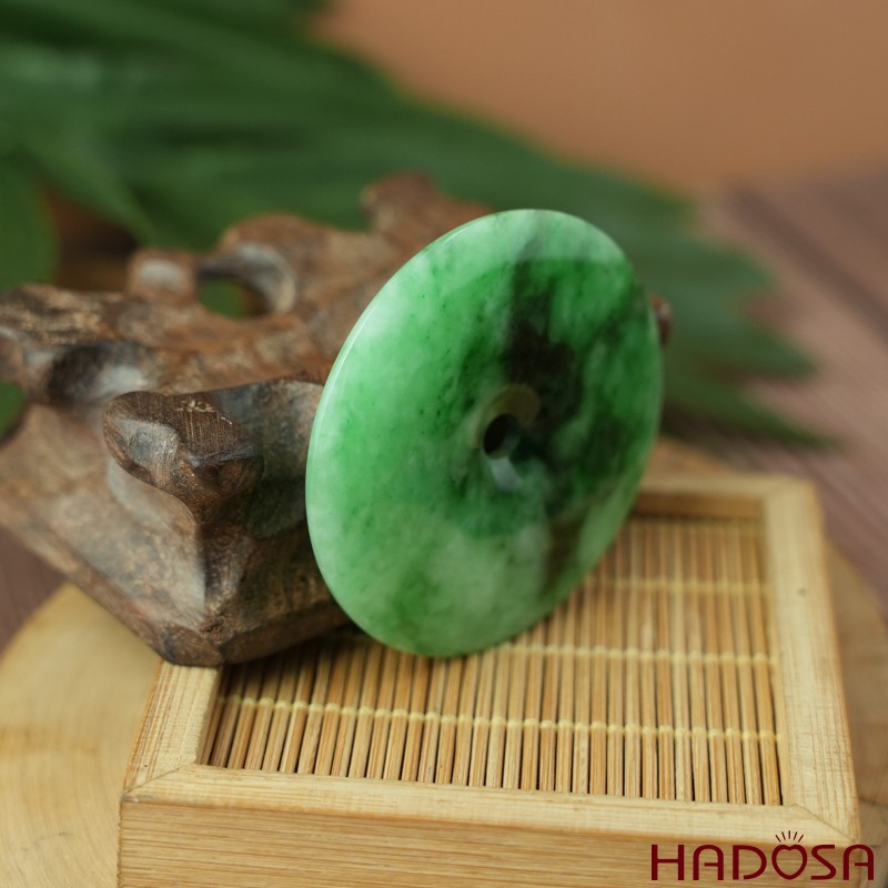 Mặt đồng điếu Cẩm Thạch xanh vân bông 51mm