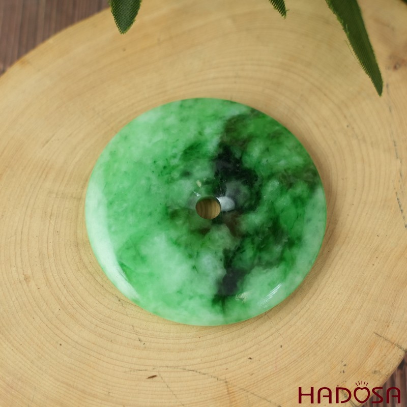 Mặt đồng điếu Cẩm Thạch xanh vân bông 51mm