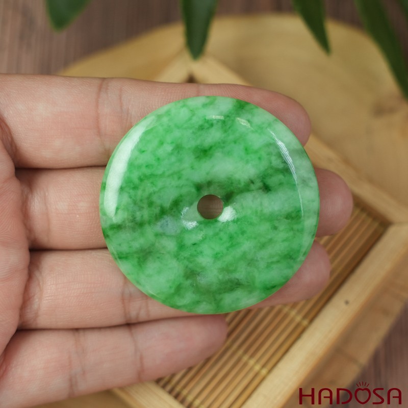 Mặt đồng điếu Cẩm Thạch xanh vân bông 44mm