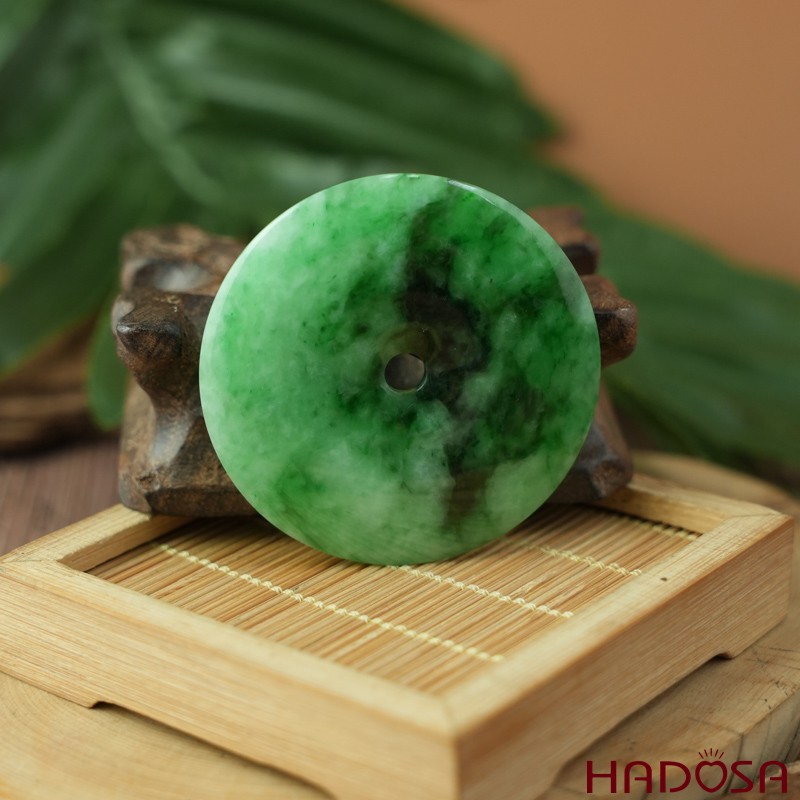 Mặt đồng điếu Cẩm Thạch xanh vân bông 51mm