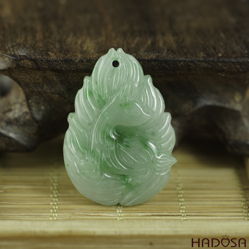 Hồ Ly Cẩm Thạch xanh lí 27x38x6mm