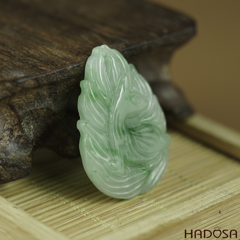 Hồ Ly Cẩm Thạch xanh lí 27x38x6mm