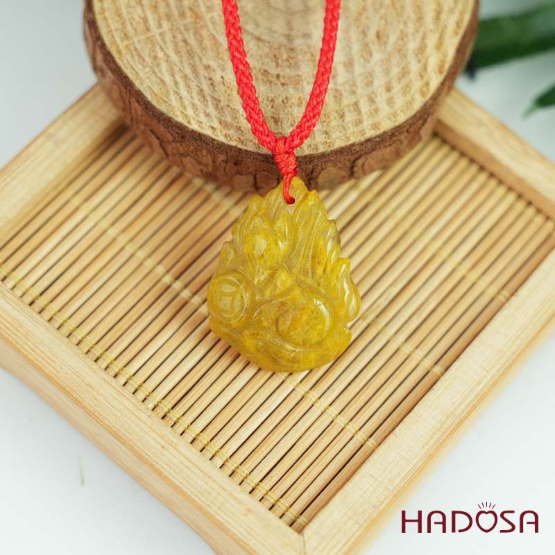 Mặt Hồ Ly chúa Thạch anh tóc vàng ôm đồng tiền