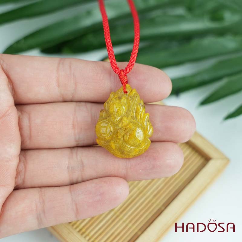 Mặt Hồ Ly chúa Thạch anh tóc vàng ôm đồng tiền