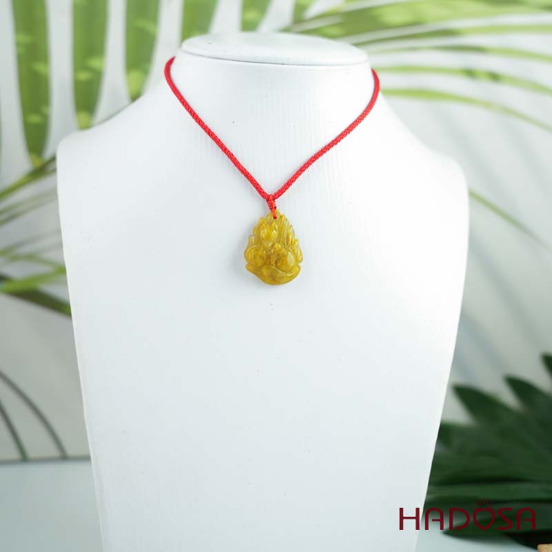 Mặt Hồ Ly chúa Thạch anh tóc vàng ôm đồng tiền