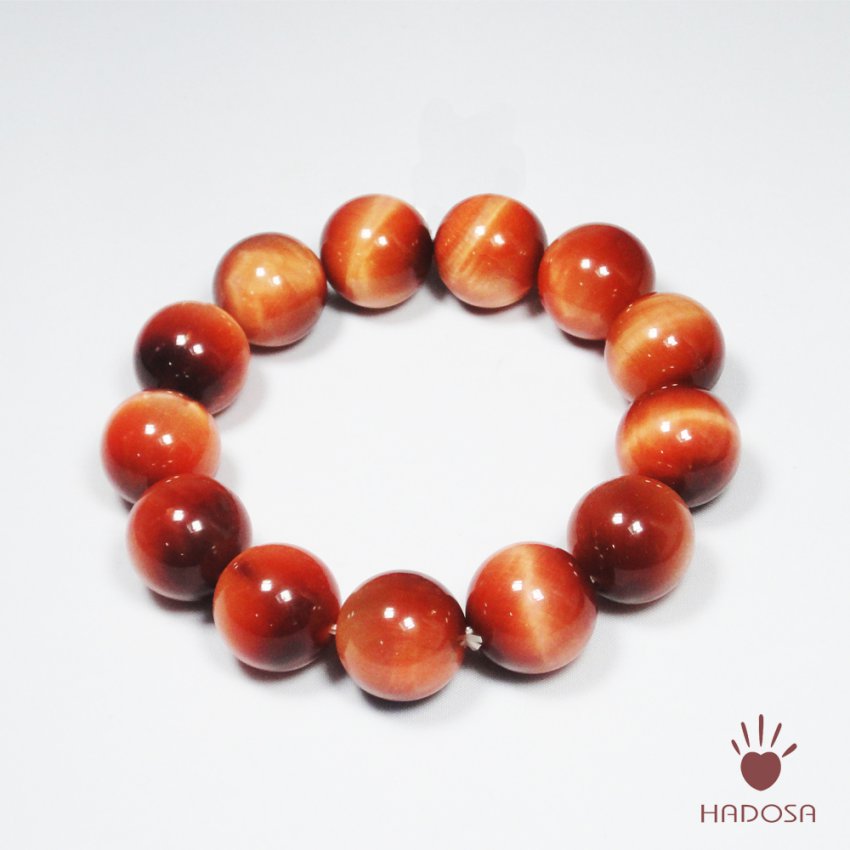 Vòng Thạch anh mắt hổ cam đỏ 16mm chuẩn 5A