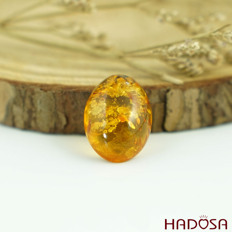 Mặt Hổ Phách Baltic oval 13*18mm