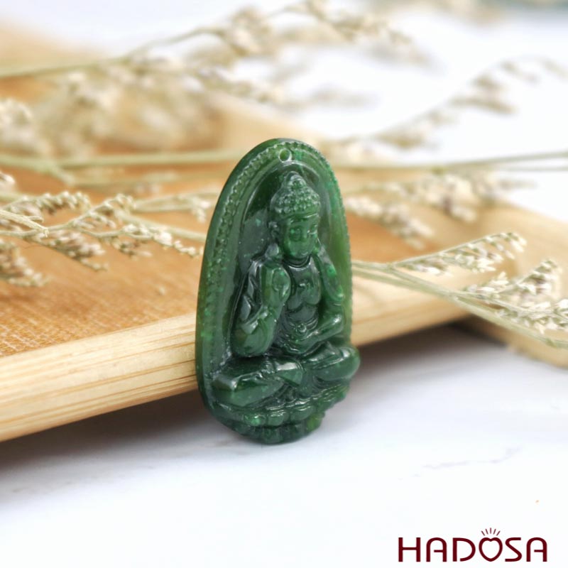 Mặt Ngọc Bích Adida (Tuất, Hợi) 30x18mm