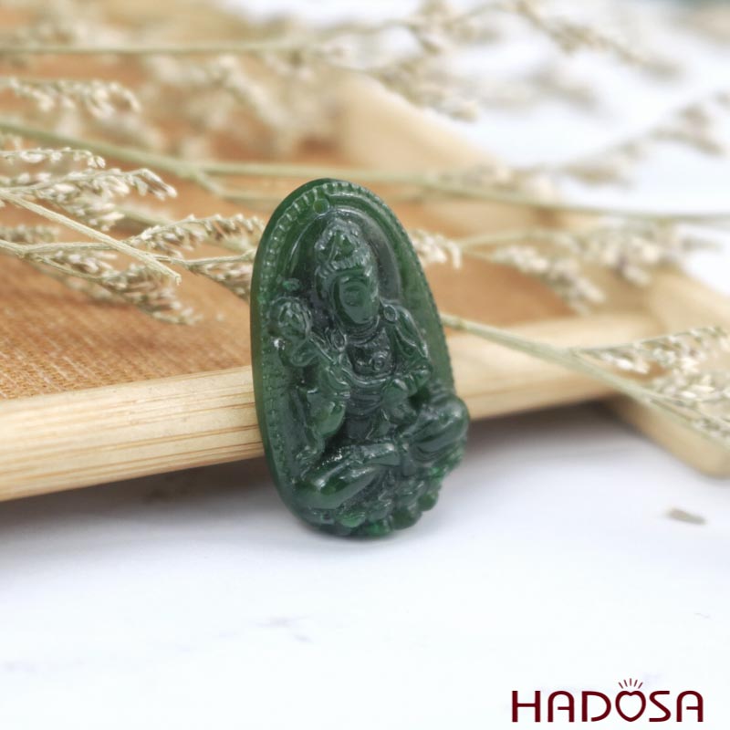 Mặt Ngọc Bích Đại Thế Chí Bồ Tát (Ngọ) 30x18mm HADOSA