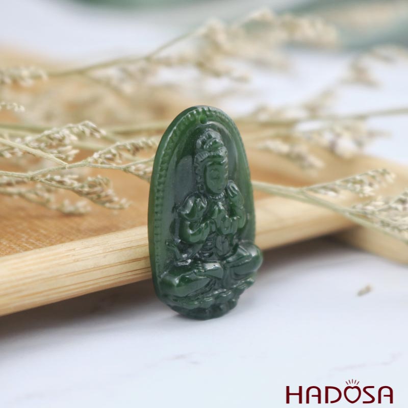 Mặt Ngọc Bích Như Lại Đại Nhật ( Mùi, Thân) 30x18mm