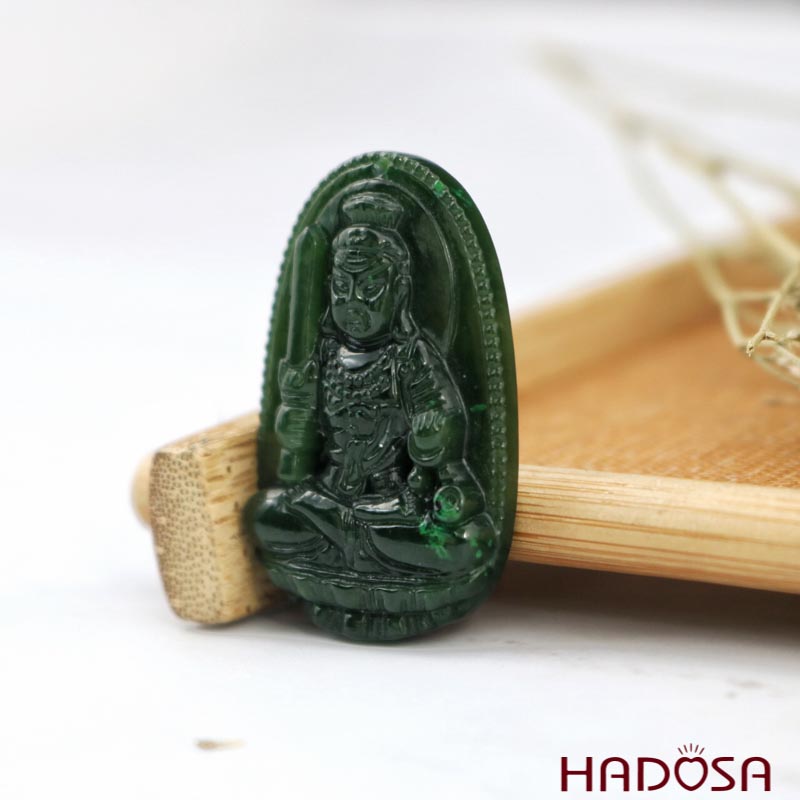 Mặt Ngọc Bích Phật Bất Động Minh Vương (Dậu) 48x30mm