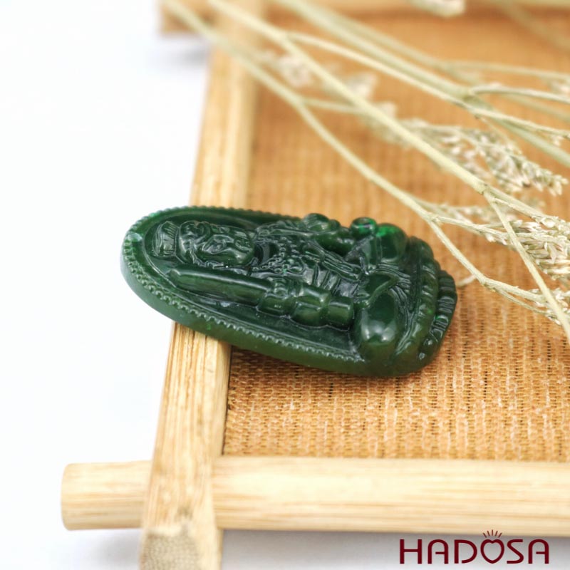 Mặt Ngọc Bích Phật Bất Động Minh Vương (Dậu) 48x30mm