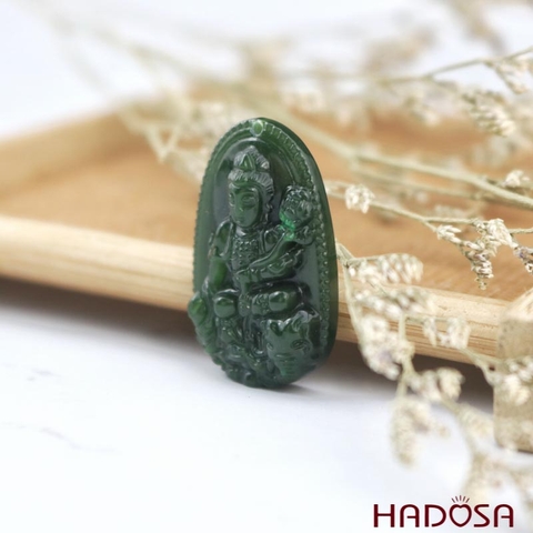 Mặt Ngọc Bích Phổ Hiền Bồ Tát (Thìn, Tỵ) 37x25mm