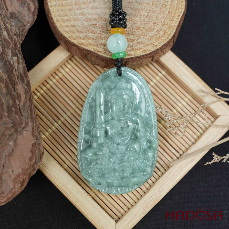 Mặt Ngọc Cẩm Thạch A Vân Thù Bồ Tát (Mão) 50mm