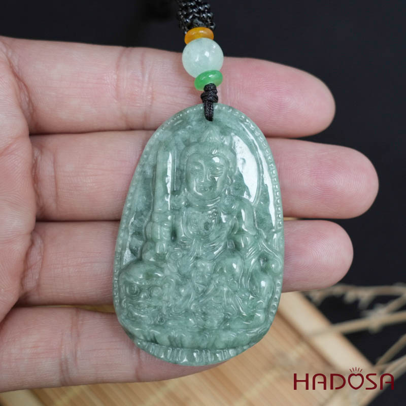 Mặt Ngọc Cẩm Thạch A Vân Thù Bồ Tát (Mão) 50mm