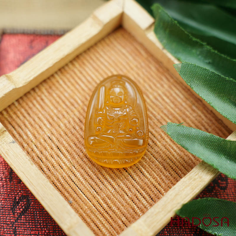 Mặt Phật bản mệnh Bất Động Minh Vương (Dậu) mã não vàng 37mm