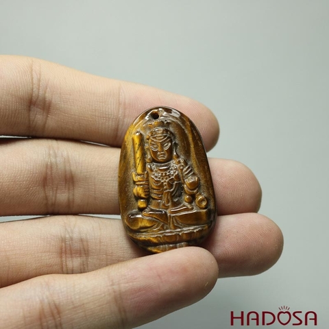 Mặt đá Mắt Hổ vàng nâu Bất Động Minh Vương (Dậu) 36*24*8mm