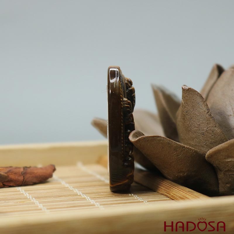 Mặt đá Mắt Hổ vàng nâu Đại Thế Chí (Ngọ) 36*24*8mm