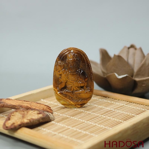 Mặt đá Mắt Hổ vàng nâu Đại Thế Chí (Ngọ) 44*29*11mm