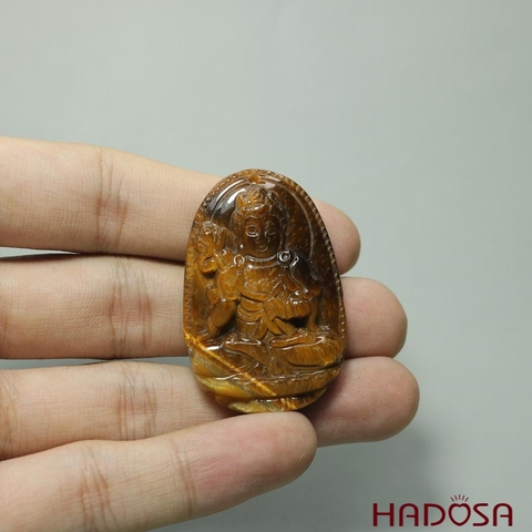 Mặt đá Mắt Hổ vàng nâu Đại Thế Chí (Ngọ) 44*29*11mm