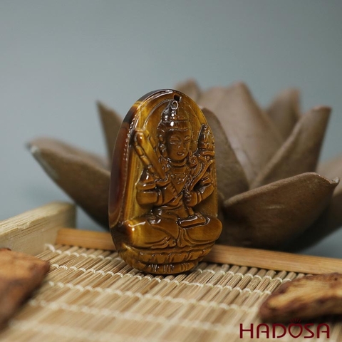 Mặt đá Mắt Hổ vàng nâu Hư Không Tạng (Sửu, Dần) 36*24*8mm