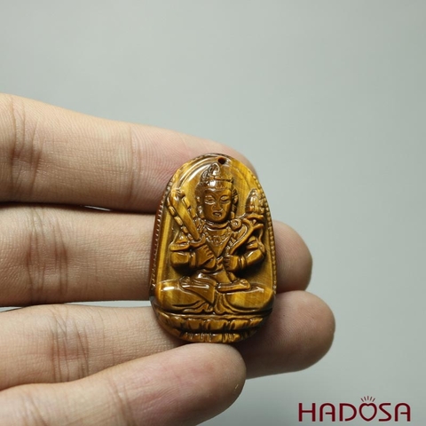 Mặt đá Mắt Hổ vàng nâu Hư Không Tạng (Sửu, Dần) 36*24*8mm