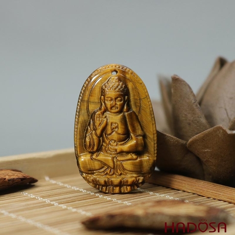 Mặt đá Mắt Hổ vàng nâu Adida (Tuất, Hợi) 36*24*8mm