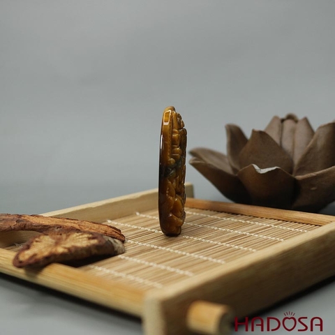 Mặt đá Mắt Hổ vàng nâu Thiên Thủ Thiên Nhãn (Tý) 44*29*11mm