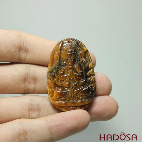 Mặt đá Mắt Hổ vàng nâu Thiên Thủ Thiên Nhãn (Tý) 44*29*11mm