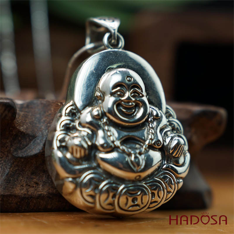 Mặt dây chuyền bạc Thái Phật di Lặc