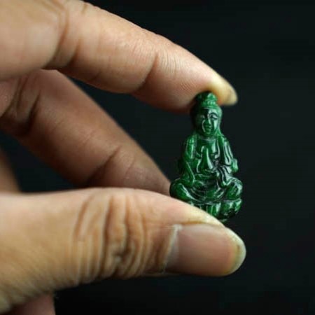 Mặt Quan Âm Ngọc Cẩm Thạch sơn thủy 33x18x4mm