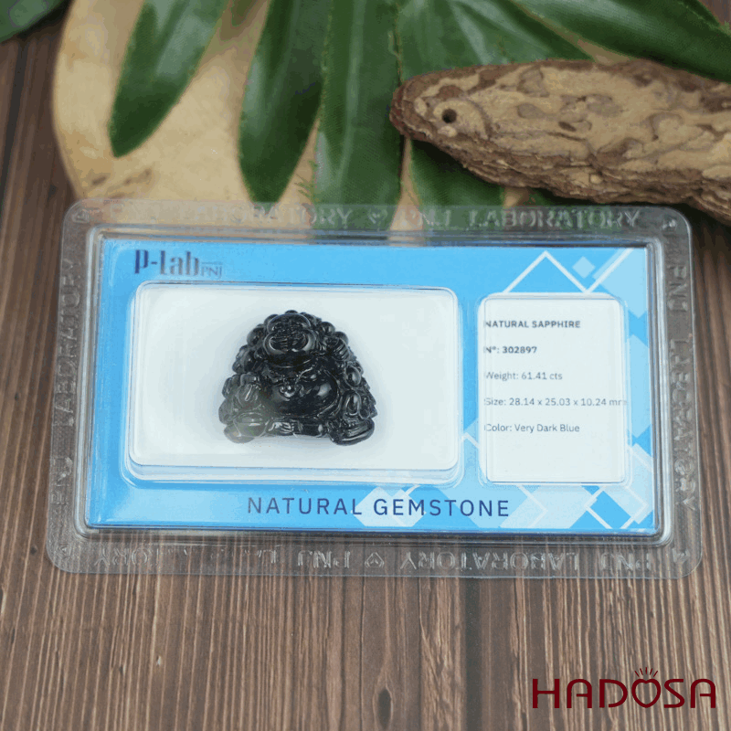 Phật Di Lặc Tụ Tài Sapphire 28x25x10mm
