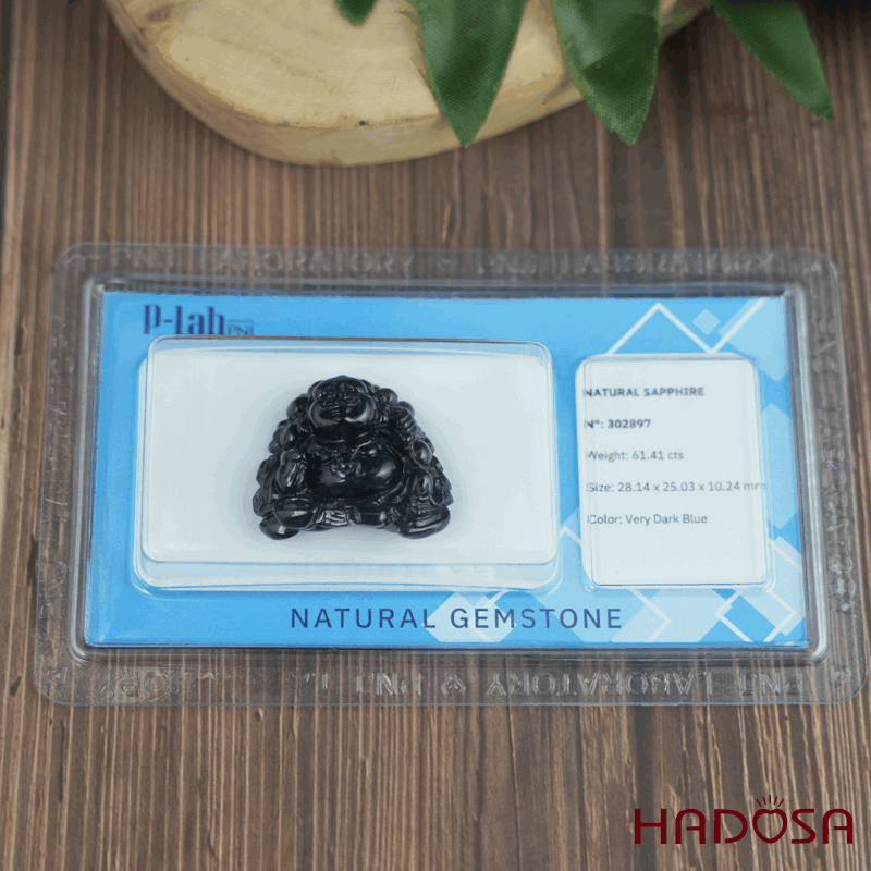 Phật Di Lặc Tụ Tài Sapphire 28x25x10mm