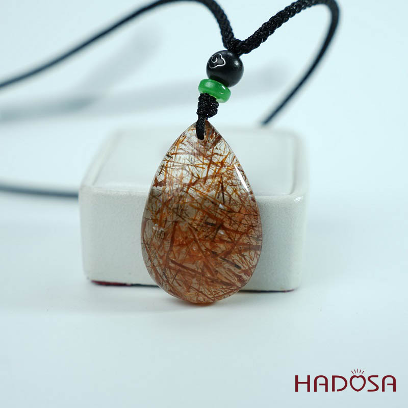 Mặt thạch anh tóc nâu đỏ giọt nước