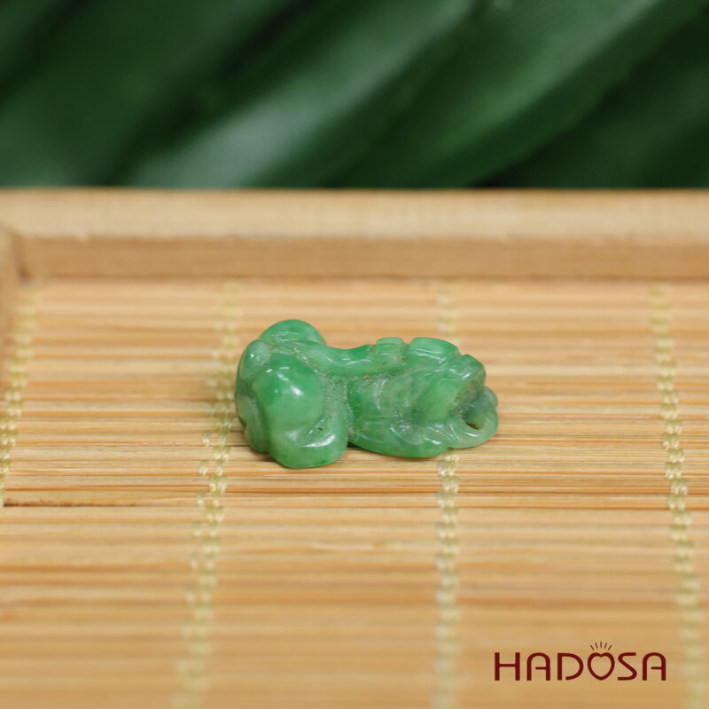 Mặt Tỳ Hưu Cẩm Thạch xanh lí 17mm