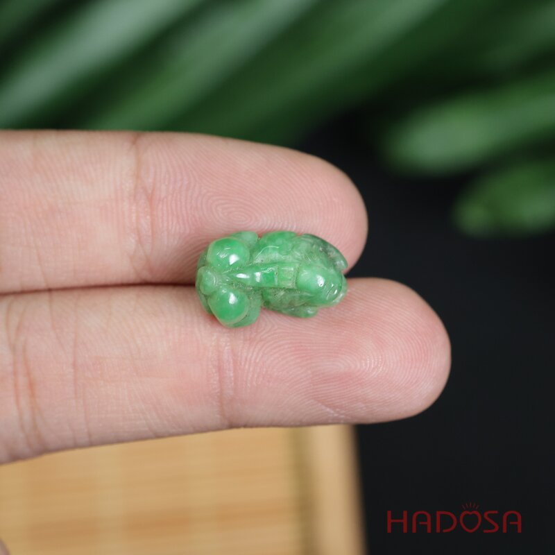 Mặt Tỳ Hưu Cẩm Thạch xanh lí 17mm