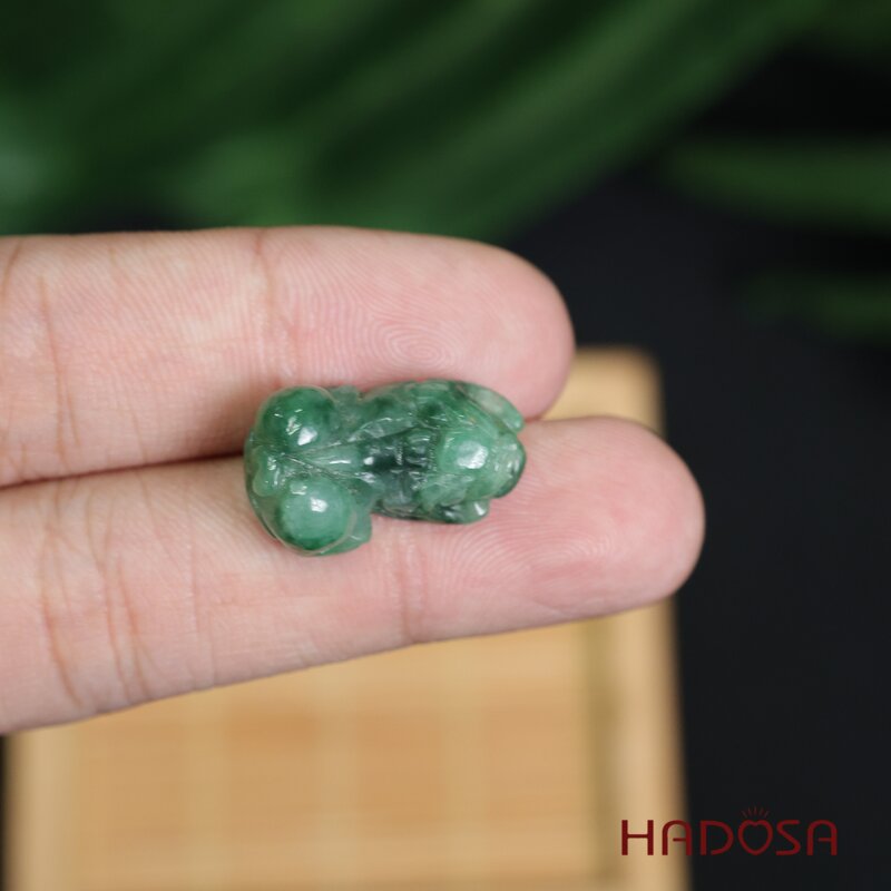 Mặt Tỳ Hưu Cẩm Thạch xanh lí 23mm
